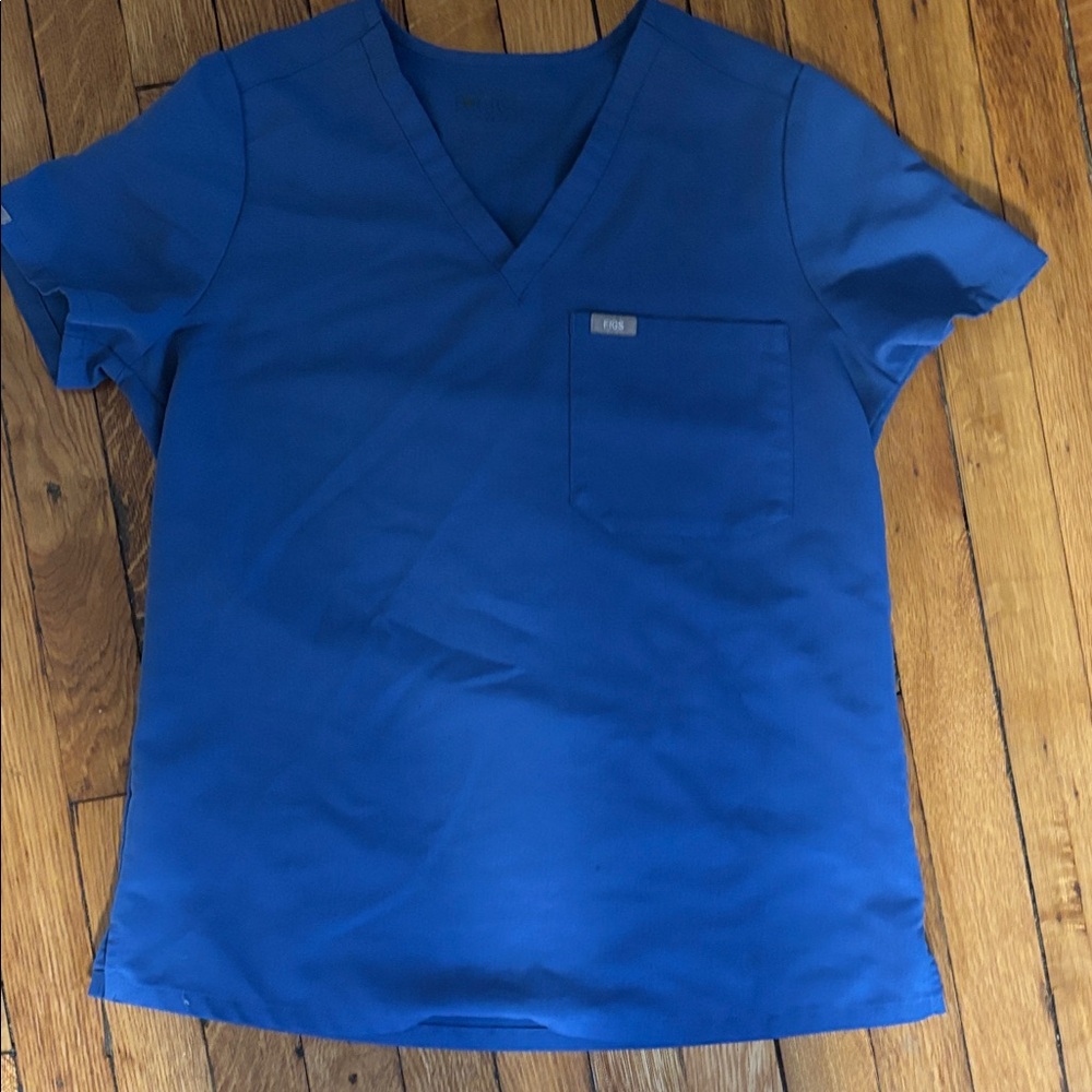 Figs Deep Blue V-Neck Scrub Top - Picture 1 of 3